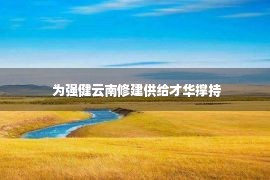  为强健云南修建供给才华撑持