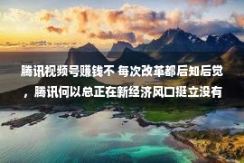 腾讯视频号赚钱不 每次改革都后知后觉，腾讯何以总正在新经济风口挺立没有倒？