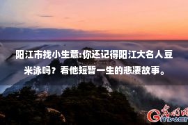 阳江市找小生意:你还记得阳江大名人豆米泳吗？看他短暂一生的悲凄故事。