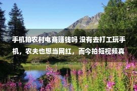 手机拍农村电商赚钱吗 没有去打工玩手机，农夫也想当网红，而今拍短视频真的那么赢利吗？