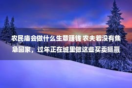 农民庙会做什么生意赚钱 农夫若没有焦急回家，过年正在城里做这些买卖挺赢利的，节后再回更好