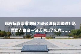 现在玩彩票赚钱吗 为甚么没有要赌球？彩票网点东家一句话说出了究竟……