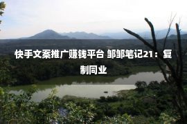 快手文案推广赚钱平台 邹邹笔记21：复制同业