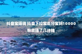 抖音宝赚钱 抖音下拉宝瓜分宝妈10000粉丝赚了几许钱