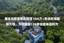 商业自媒体怎么赚钱 500万+粉丝的自媒体大咖，为你解锁128种自媒体赢利方式