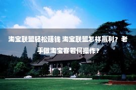 淘宝联盟轻松赚钱 淘宝联盟怎样赢利？老手做淘宝客若何操作？