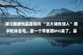 湛江健康饮品赚钱吗 “北大猪肉佳人”携手乾坤壹号，第一个苹果醋IPO来了，募资15亿