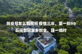 创业号怎么剪视频 疫情三年，第一批90后闲散回家乡创业，赚一绝对