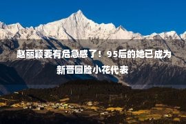  赵丽颖要有危急感了！95后的她已成为新晋圆脸小花代表