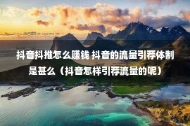 抖音抖推怎么赚钱 抖音的流量引荐体制是甚么（抖音怎样引荐流量的呢）