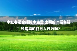 小红书适合摆摊小生意 出圈的“后备箱”经济真的能月入过万吗？