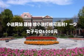 小说网站 赚钱 给小说打榜可赢利？一少女子亏空6000元