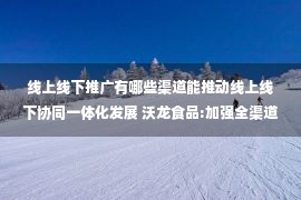 线上线下推广有哪些渠道能推动线上线下协同一体化发展 沃龙食品:加强全渠道建设