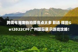 跨境电商宠物拍摄亮点太多 剧透 提前Get2022CPF广州国际展示游戏攻略！