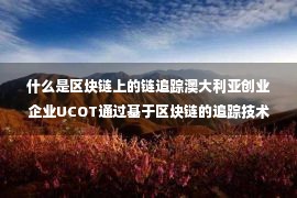 什么是区块链上的链追踪澳大利亚创业企业UCOT通过基于区块链的追踪技术打击假货获得400万美元融资