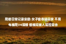 爬楼日常记录安徽:女子偷香肠回家 不用电梯爬34层楼 楼梯间被人监视目击