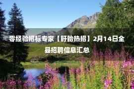 零经验招标专家【盱眙热招】2月14日全县招聘信息汇总