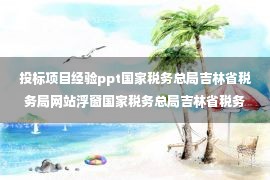 投标项目经验ppt国家税务总局吉林省税务局网站浮窗国家税务总局吉林省税务局兼职教师多功能融合媒体录制室项目采购需求公告