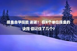 摸鱼自学技能 谢谢！ 在8个单位摸鱼的诀窍 你记住了几个？