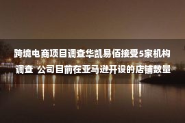 跨境电商项目调查华凯易佰接受5家机构调查  公司目前在亚马逊开设的店铺数量充足 足以承接公司业务 暂时没有大幅增加店铺数量的计划  (调查问答； 附a ) ) ) )