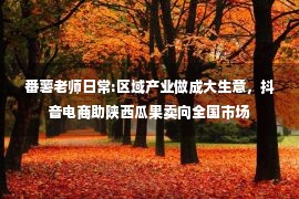 番薯老师日常:区域产业做成大生意，抖音电商助陕西瓜果卖向全国市场