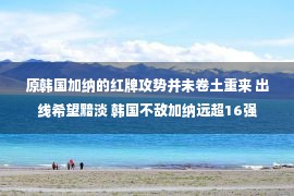 原韩国加纳的红牌攻势并未卷土重来 出线希望黯淡 韩国不敌加纳远超16强