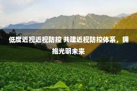 低度近视近视防控 共建近视防控体系，拥抱光明未来