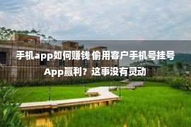 手机app如何赚钱 偷用客户手机号挂号App赢利？这事没有灵动