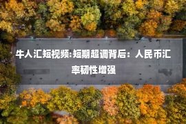 牛人汇短视频:短期超调背后：人民币汇率韧性增强