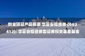 创业项目产品概要 华富安福债券 (002412): 华富安福债券型证券投资基金基金产品资料概要更新