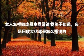 女人怎样做废品生意赚钱 我终于知道，废品回收大佬都是怎么赚钱的