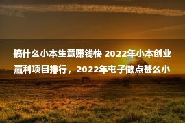 搞什么小本生意赚钱快 2022年小本创业赢利项目排行，2022年屯子做点甚么小本买卖赢利