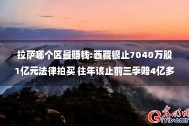 拉萨哪个区最赚钱:西藏银止7040万股1亿元法律拍买 往年该止前三季赔4亿多元