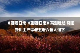 《卿卿日常 《卿卿日常》高潮迭起 高曙新川主严惩老五老六催人泪下