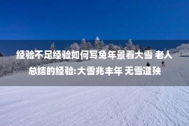 经验不足经验如何写兔年景看大雪 老人总结的经验:大雪兆丰年 无雪遭殃