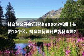 抖音怎么开金币赚钱 6000字拆解丨花费10个亿，抖音如何设计世界杯专题？