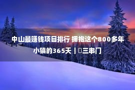 中山最赚钱项目排行 拥抱这个800多年小镇的365天｜張三串门