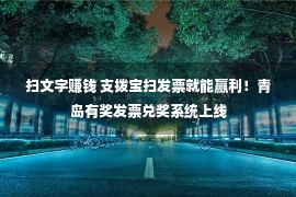 扫文字赚钱 支拨宝扫发票就能赢利！青岛有奖发票兑奖系统上线