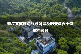 照片文案推动互联网普及的关键在于文案的感召