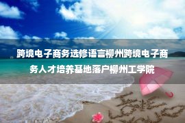 跨境电子商务选修语言柳州跨境电子商务人才培养基地落户柳州工学院