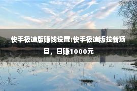 快手极速版赚钱设置:快手极速版拉新项目，日赚1000元