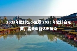 2023年做什么小生意 2023 年做抖音电商，需要重新认识搜索