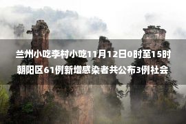 兰州小吃李村小吃11月12日0时至15时朝阳区61例新增感染者共公布3例社会面筛查风险点