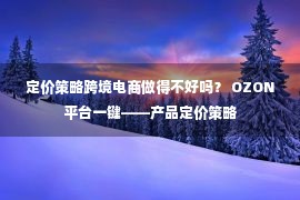 定价策略跨境电商做得不好吗？ OZON平台一键——产品定价策略