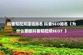 抖音短视频赚钱排名 抖音SEO排名（为什么要做抖音短视频SEO？）