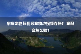 家庭宠物短视频宠物边视频夺热？ 宠配音怎么做？