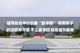 辅导加自学计划表“新学期” 培养孩子的这四种习惯 不上辅导班 轻易成为精英