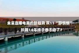 未来直播电商的新趋势 双11“静悄悄”，折腾14年终于卷不动了？