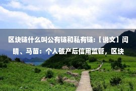 区块链什么叫公有链和私有链:【说文】闫晴、马苗：个人破产后信用监管，区块链能做什么？