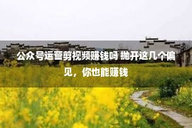 公众号运营剪视频赚钱吗 抛开这几个偏见，你也能赚钱